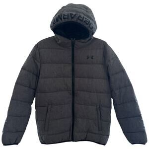 Under Armour Hooded gray & black puffer jacket Youth large